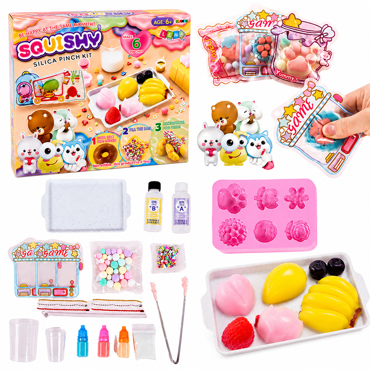 Zestaw Kreatywny Plastyczny Tworzenie Ozdobne Squishy Owoce DIY